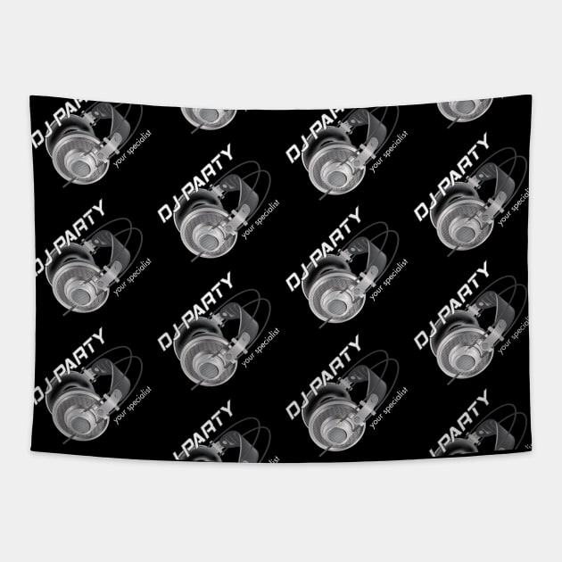 DJ Headphones, Party Specialist, music pattern Tapestry by Muse