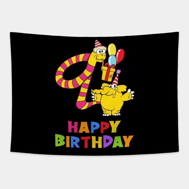 9th Birthday Party 9 Year Old Nine Years Tapestry by KidsBirthdayPartyShirts