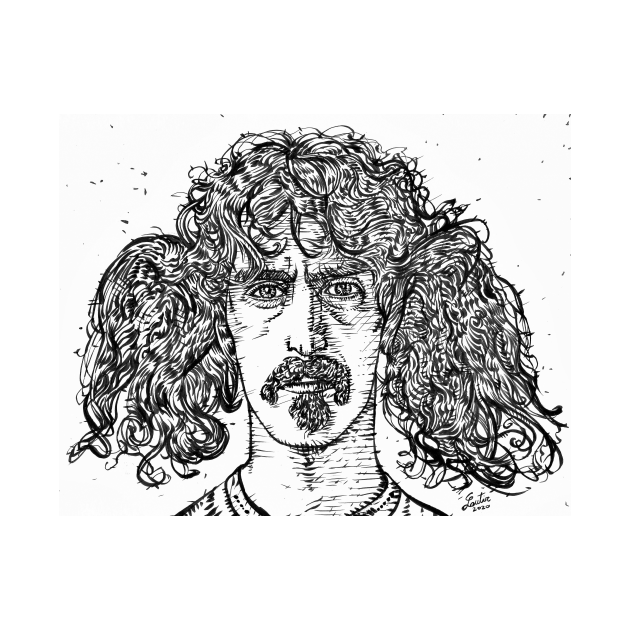 Frank Zappa Ink Portrait - Frank Zappa - Crewneck Sweatshirt | Teepublic