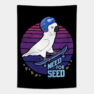 Need for Seed - skater Cockatoo doodle Tapestry