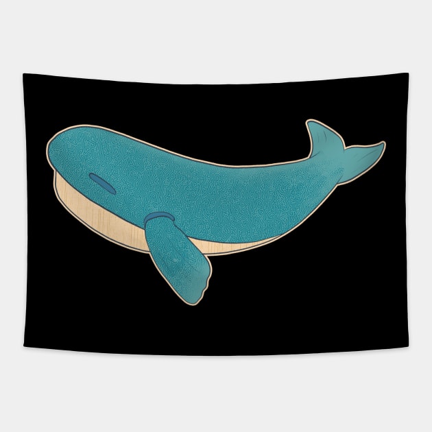 Whale Vintage Underwater Animal Sea Life Tapestry by Foxxy Merch