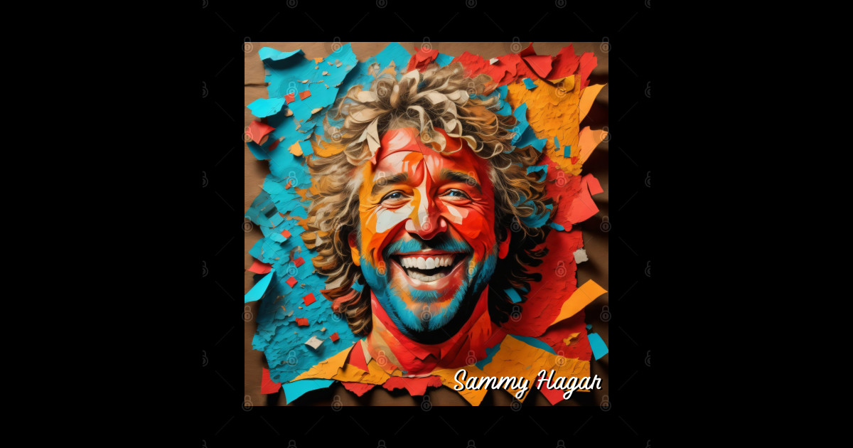 Sammy Hagar // Paper Art - Sammy Hagar - Sticker | TeePublic