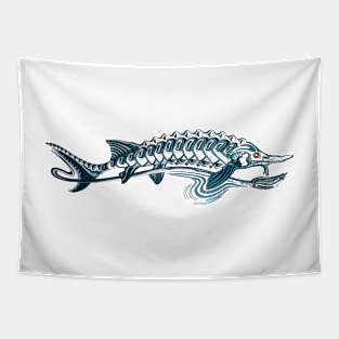 Stellate Sturgeon Fish Design Tapestry