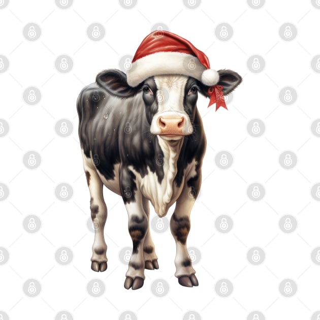 Vintage Christmas Cow by Chromatic Fusion Studio