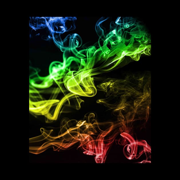 Rainbow Smoke On Black by Random Galaxy