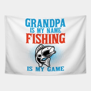 grandpa is my name fishing Tapestry