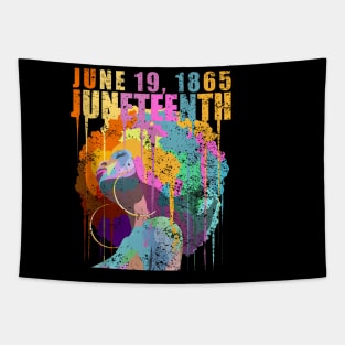 11 June 19 1865 Juneteenth Afro Woman Graffiti Art Tapestry