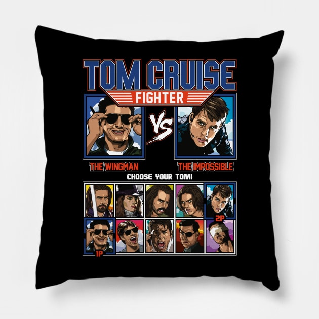 Tom Cruise Fighter - Topgun vs Mission Impossible Pillow by RetroReview