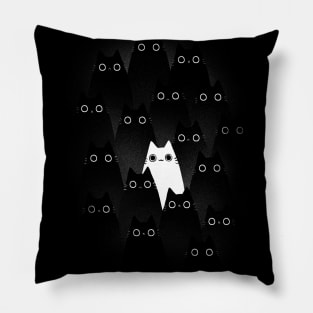 Different Purrfection - Cute White Cat - Kitty Eyes Pillow