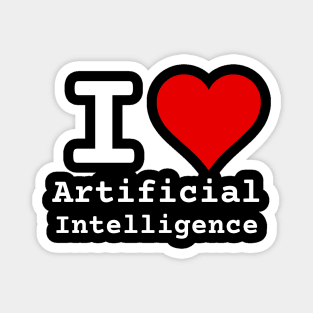 I Love Artificial Intelligence | Stylized Heart Logo White Magnet