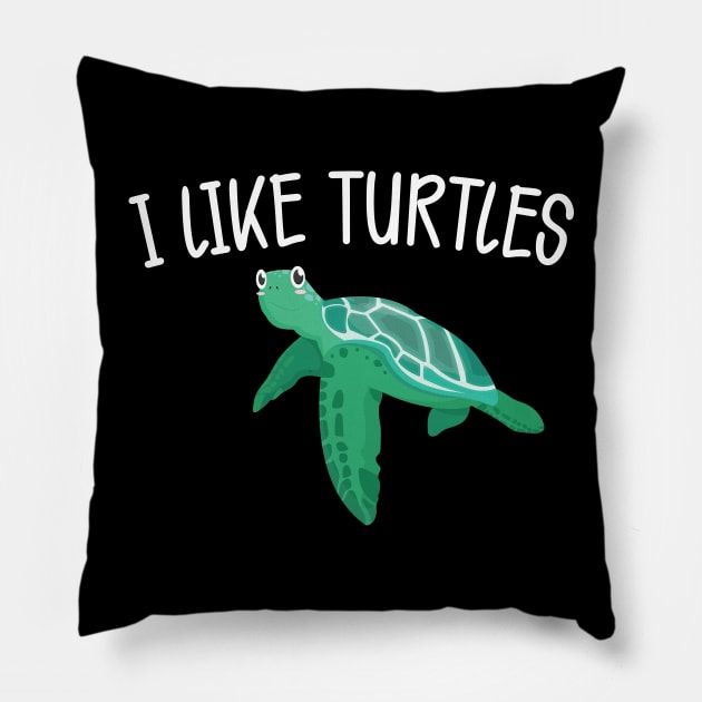 Turtle - I like turtles Pillow by KC Happy Shop