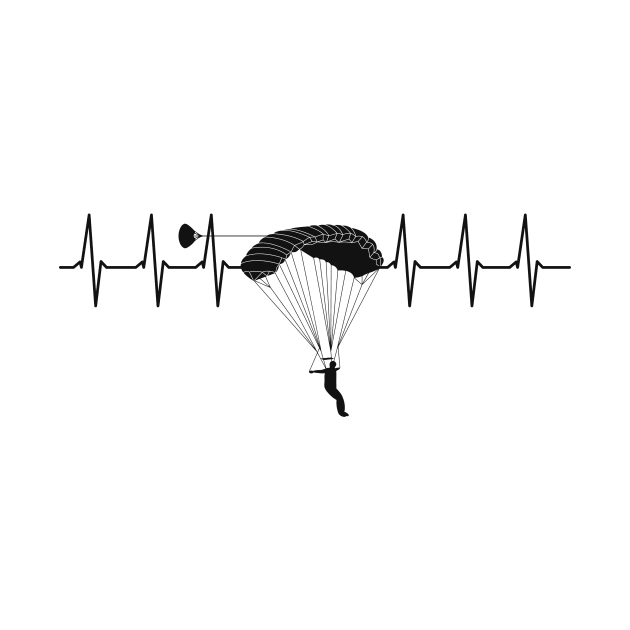 Parachute Heartbeat Skydiving Sykdive Pulse by Foxxy Merch