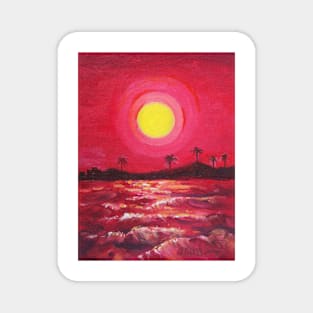 Oil Painting - Sunset in Southern Sicily, 2008 Magnet