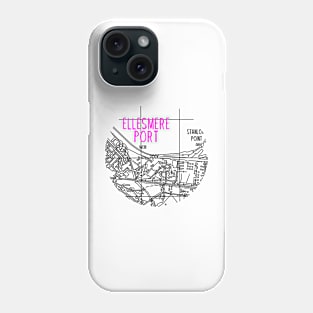 Ellesmere Port Map (Pink & White) Phone Case