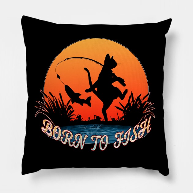 Born to fish Pillow by SafSafStore