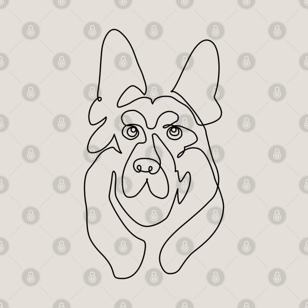 One line German Shepherd by huebucket