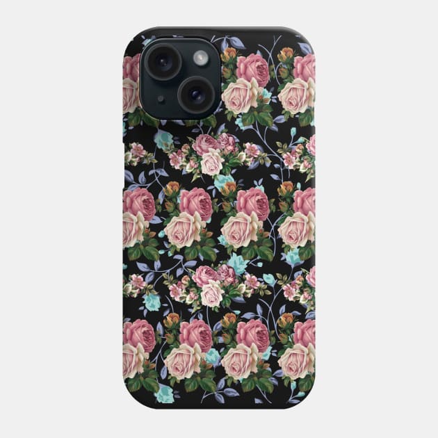 Blooming Roses in The Midnight Phone Case by Mr Bushido