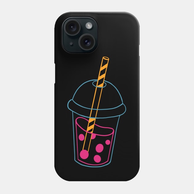 Neon Bubble Tea Boba (Milk Tea) Phone Case by isstgeschichte