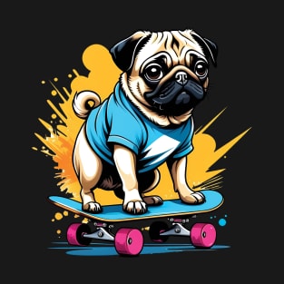 Pug on a Skateboard T-Shirt