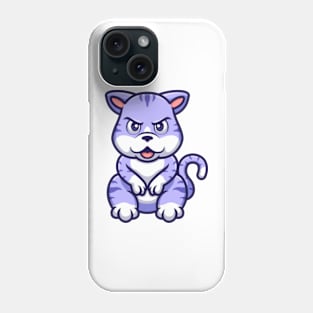 Purple Cat Sitting Cartoon Phone Case