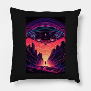 Synthwave Visitors Pillow