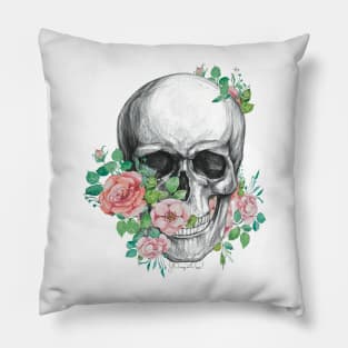 Skull in roses Pillow