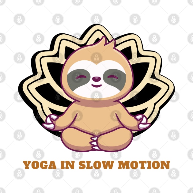 Yoga in slow motion - funny kawaii style sloth yoga by Syntax Wear