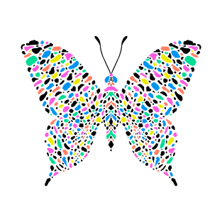 Butterfly with colorful leopard print T-Shirt