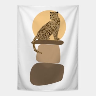 Leopard on the rocks Tapestry