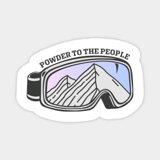 Sunset Mountain Ski Goggles | Powder To The People Magnet