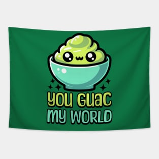 You Guac My World! Cute Guacamole Pun Tapestry