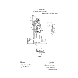 Type Writing Machine Vintage Retro Patent Hand Drawing Funny Novelty Gift T-Shirt