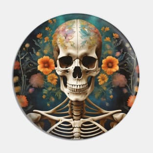 Flower Skeleton Pin