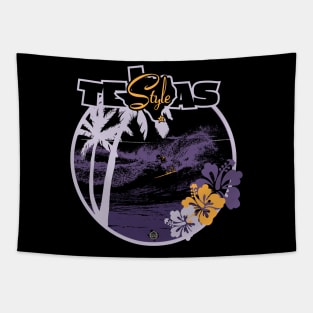 Texas Style Lone Surfer Purples Tapestry