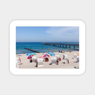 Beach and pier, Ostseebad Kuhlungsborn, Mecklenburg-West Pomerania, Germany, Europe Magnet