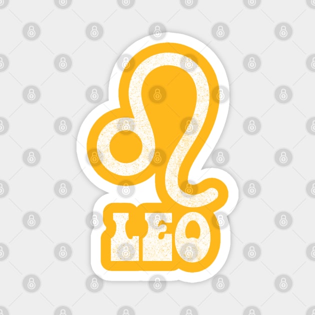Leo / Retro Zodiac Symbol Faded-Style Design Magnet by CultOfRomance