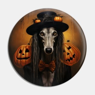 Scary Saluki Halloween Pin