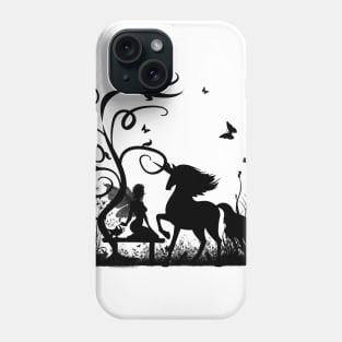 Wonderful fairy with unicorn in the sunet. Phone Case