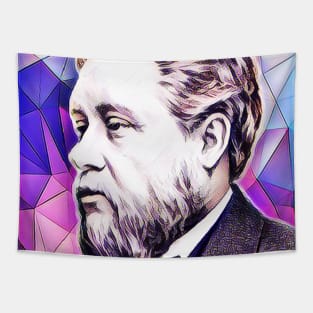 Charles Spurgeon Pink Colourful Portrait | Charles Spurgeon Artwork 9 Tapestry