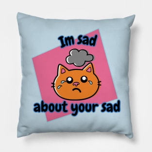 I'm Sad About Your Sad Pink Square Pillow