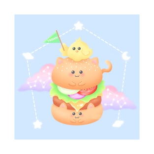 Kawaii Kitty Burger T-Shirt