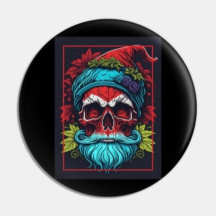 Santa cyberpunk skull Pin