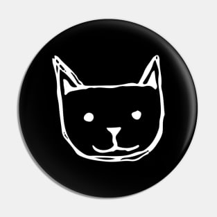 Cat Doodle White Pin