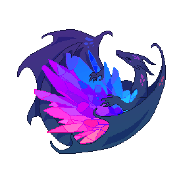 Bisexual Pride Flag Crystal Dragon by Oceanic Scribbles