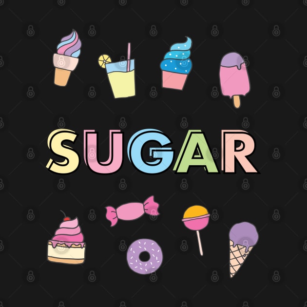 Cute pastel 'SUGAR' text by keeplooping