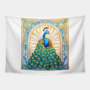 Stained Glass Peacock #6 Tapestry