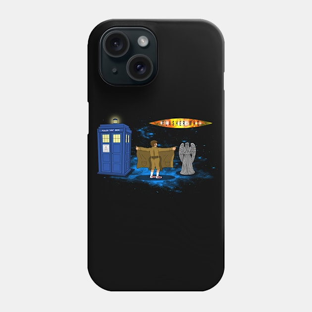 Funny Scifi Naughty Doctor Flashing In Front Of Angel Phone Case by BoggsNicolas