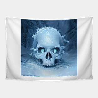 skull snow ice wilderness frozen skeleton and bones Tapestry