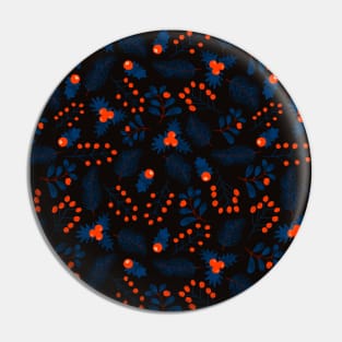 Christmas Florals On Black Pin