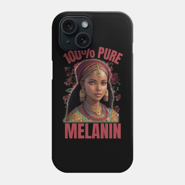 100% Pure Melanin Phone Case by masksutopia